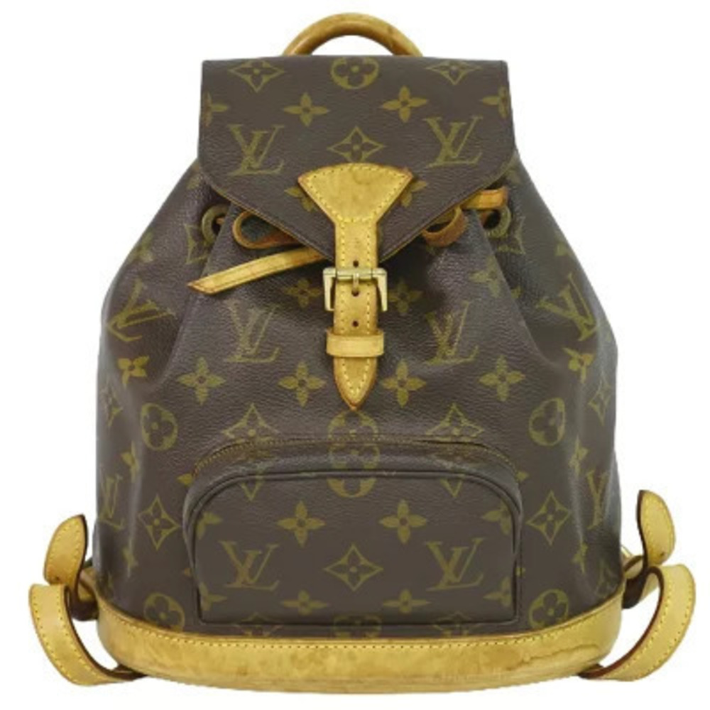 Louis Vuitton LV Montsouris Monogram Backpack Rucksack Canvas Leather Brown